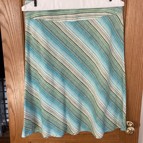 MERONA 100% Linen Retro Style Striped Skirt Size 14 - Picture 3 of 3